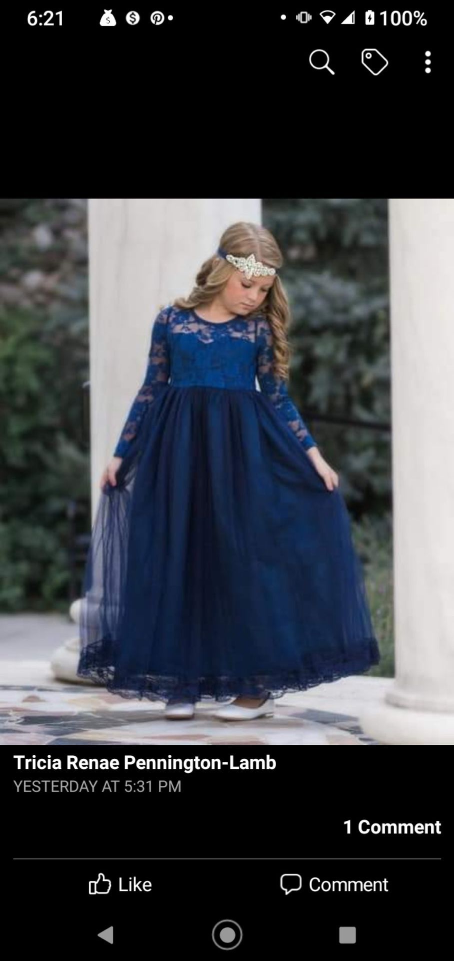 “Just couture” Boutique Navy Floor Length dress—never Worn