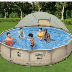 Pool Coleman Steel Pro Max Conjunto de Piscina sobre el Suelo con Estructura Metálica Redonda de 14' x 33"