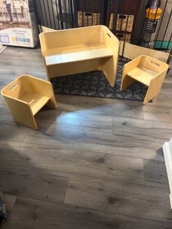 Toddler table and chairs or bench or