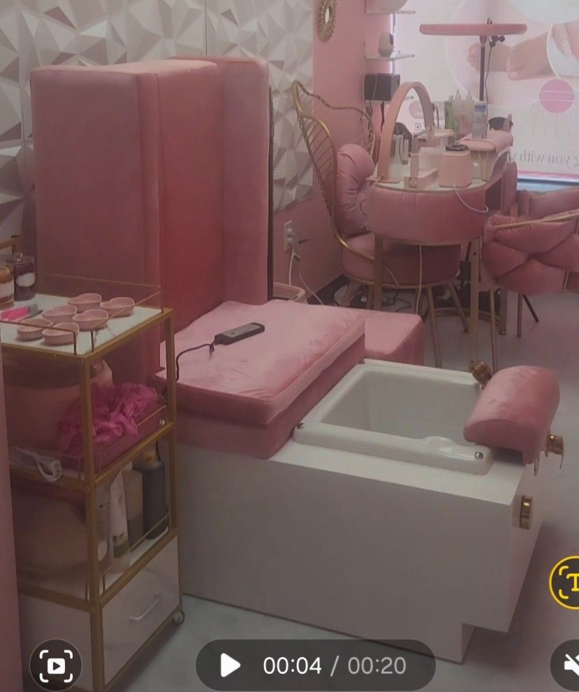 2 Pink Pedicure Chairs For Sale!