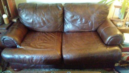 Awesome overstuffed leather couch