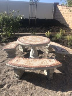 Concrete Patio Table Set