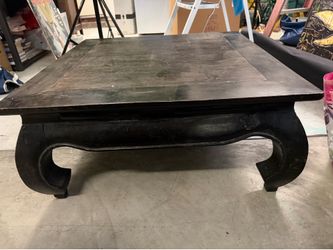Asian-Inspired Solid Wood Coffee Table –