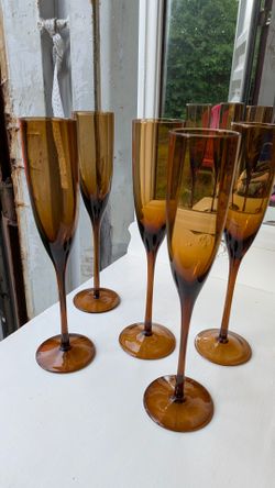 Amber champagne flutes