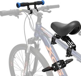 Bike Seat Child Bike Seat Front Mount Toddler Bike Seat for 2-5 Years Child Bicycle Seats with Foot Pedals Compatible with All Adult Mountain Bikes