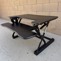 Adjustable Standing Desk Converter – Dual Layer – Smooth Lift – Like New 