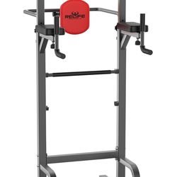 RELIFE REBUILD YOUR LIFE Power Tower Pull Up Bar Station Workout Dip Station for Home Gym Strength Training Fitness Equipment Newer Version,450LBS