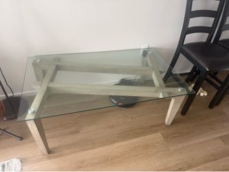 Glass Top Dining Table – Modern Wood Base