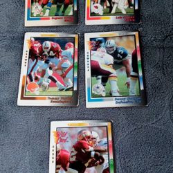 Lot Of 5 NFL Wild Cards USED 1992 Football 
