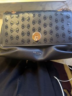 Ted Baker Dark Blue Crossbody Bag with Rose Gold Accents