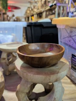 Hand-Turned Walnut Wood Bowl