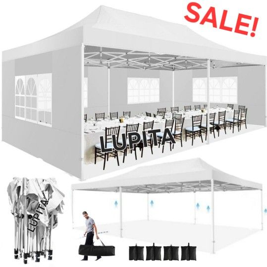10x20 Waterproof Easy Up Canopy Tent With Side Walls Gazebo Wedding Party Pop Up Tent Canopy- (FOR SALE) Carpa