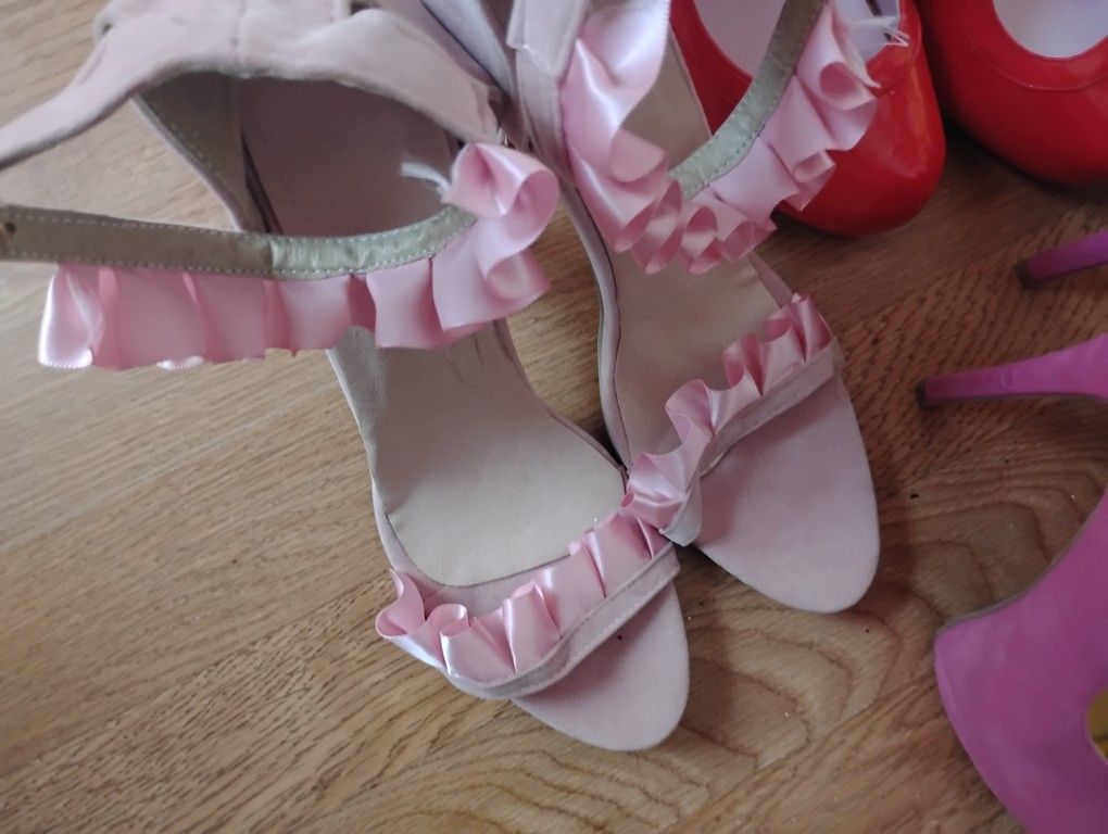 Beautiful Barbie Pink Ankle Strap Heels