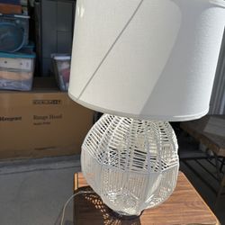 White Woven Lamp