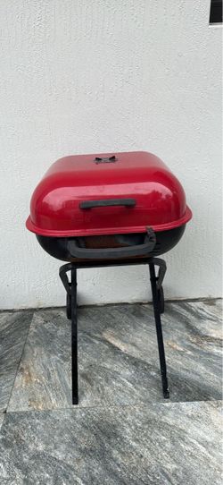 Portable Charcoal Grill Red and Black
