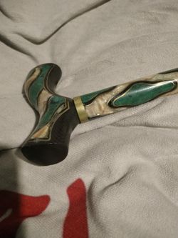Malachite And Mother Of Pearl Cane