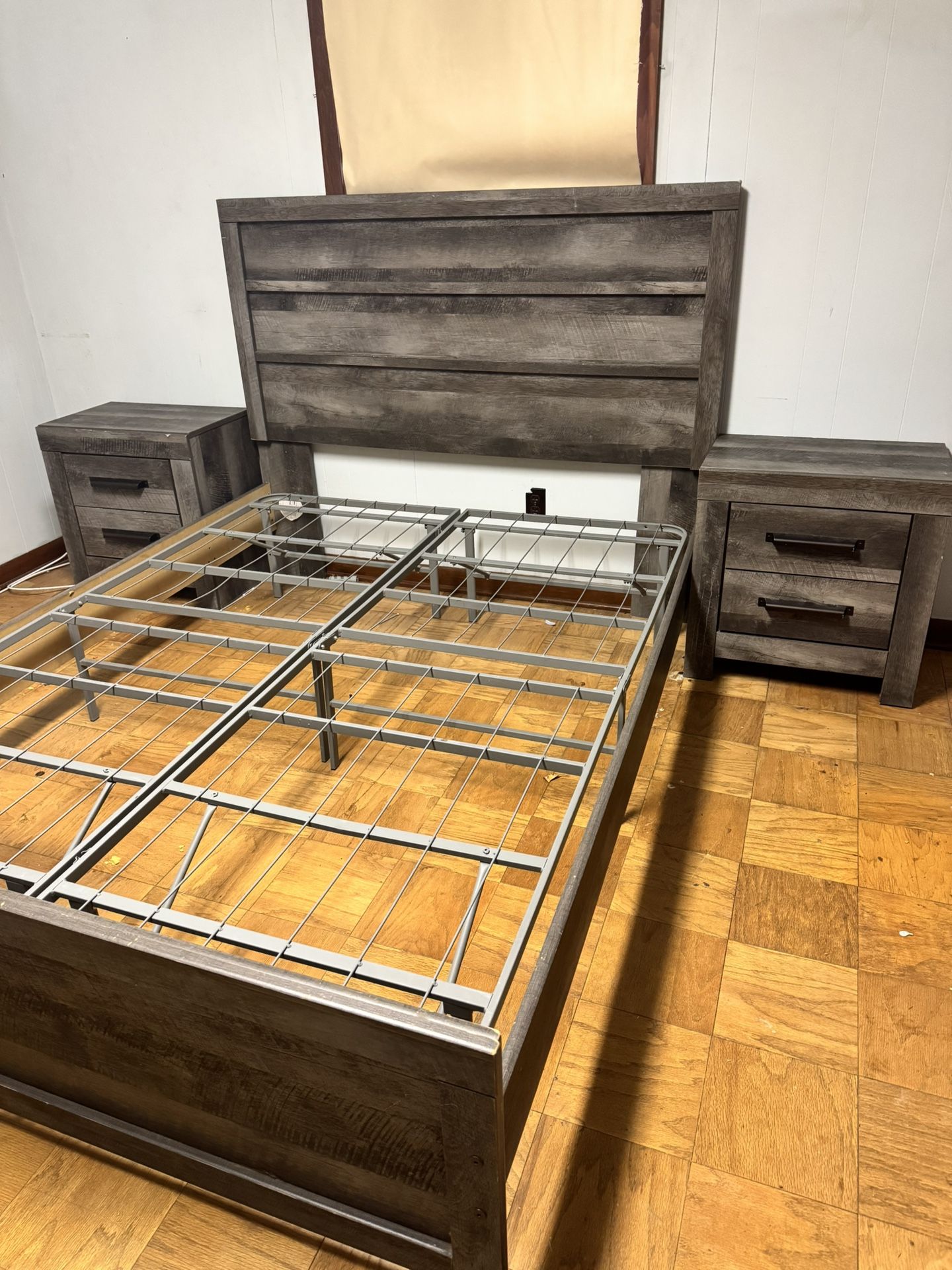 Queen Bed Set Washed Grey