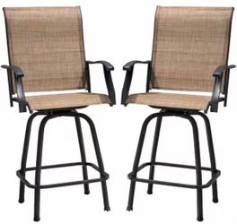 Outdoor Swivel Bar Stools, Set of 2