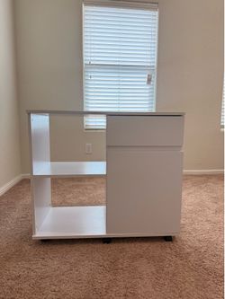 White rolling cabinet