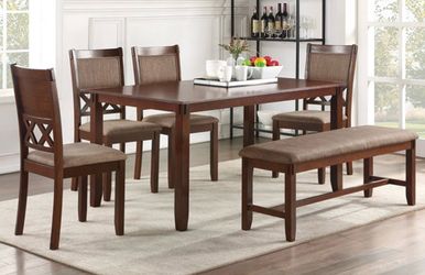 Brand new dining room set dining table 4 dining chairs and 1 bench