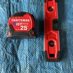 Craftsman 25’ Tape Measure And Torpedo Level