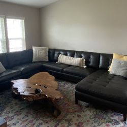 Costco Aquarius 4-Piece Leather Sectional $6900 Msrp!!