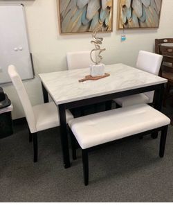 5Pc white Dining Table Set