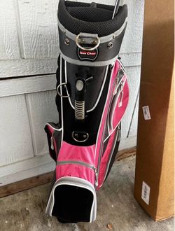 Tour Craft Pink Black Golf Cart Bag – 6-Way Divider – Lots of Storage