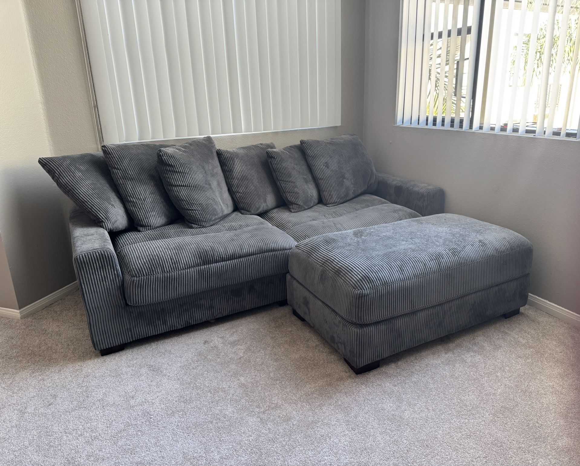 Grey Corduroy Couch