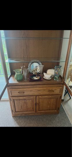 Solid Oak China Hutch / Display Cabinet