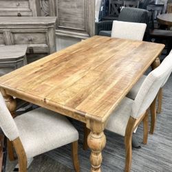 New Solid Wood Table & 4 Chairs 
