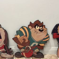 Three Original Warner Bros. Store Tasmanian Devil Sports Wall Plaques