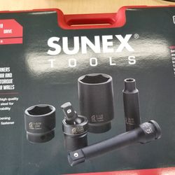 SUNEX TOOLS 43 Piece 1/2" Drive Impact Socket Set NEW!