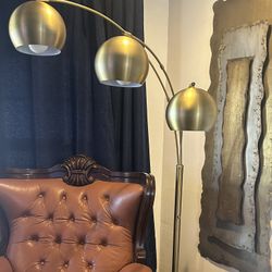 Modern Gold 3 Shade Arc Floor Lamp
