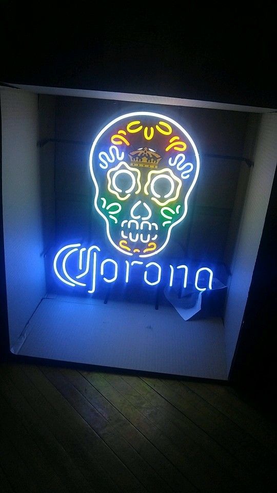 Dia de los muertos corona neon sign / day of the dead neon