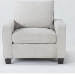 Living Spaces Reid Buff Beige Fabric Arm Chair, Sofa