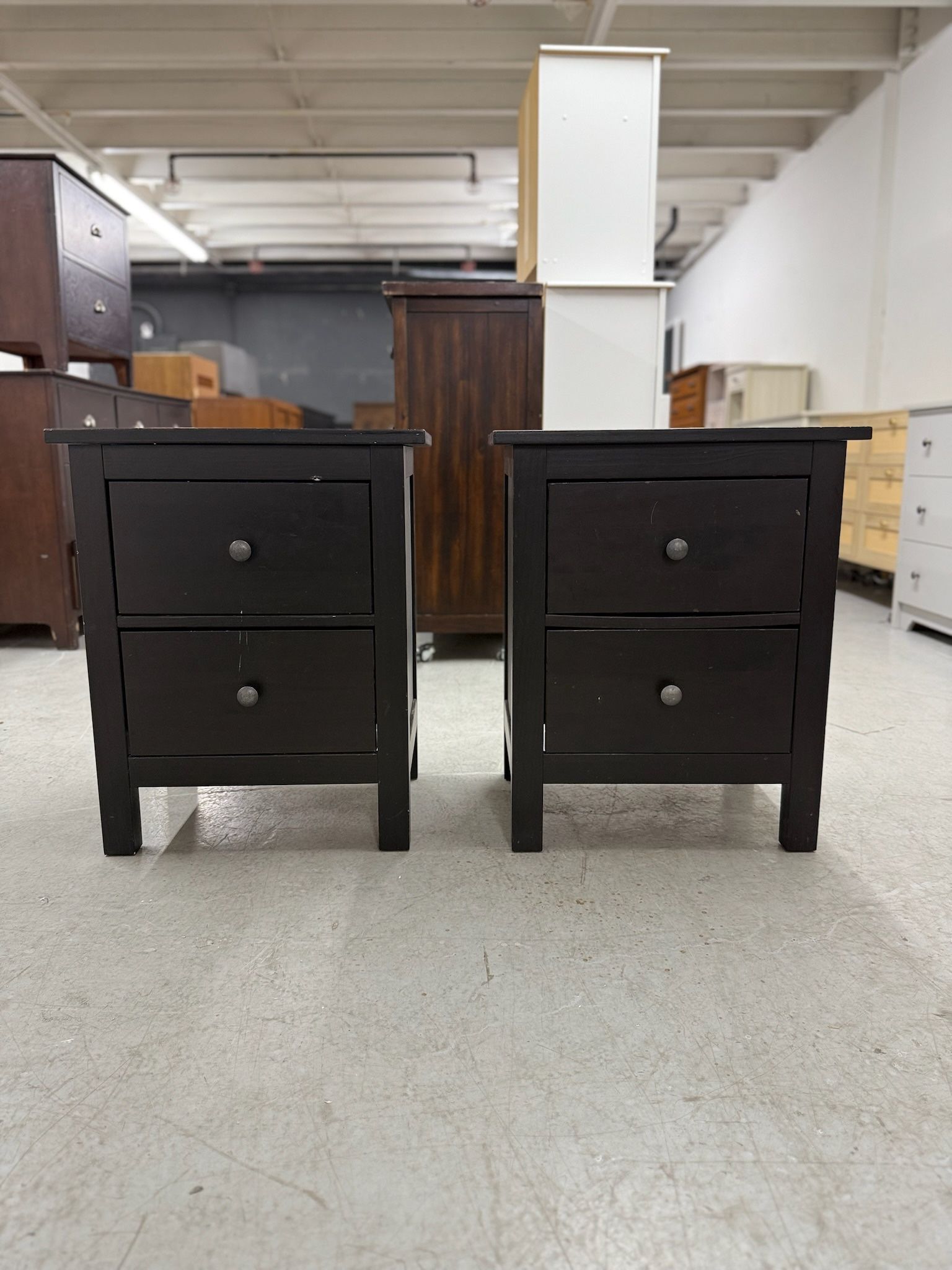 2 Black IKEA Hemnes Nightstands/ Nightstand Set / End Tables / Side Tables