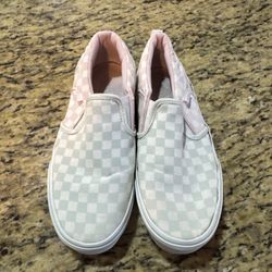  VANS Sz 6 Classic Checkerboard  Slip-On Pastel Pink/Blue/Yellow 