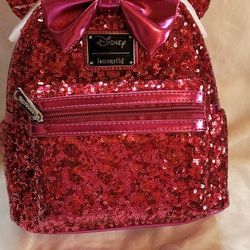 Loungefly Pink sequined mini backack