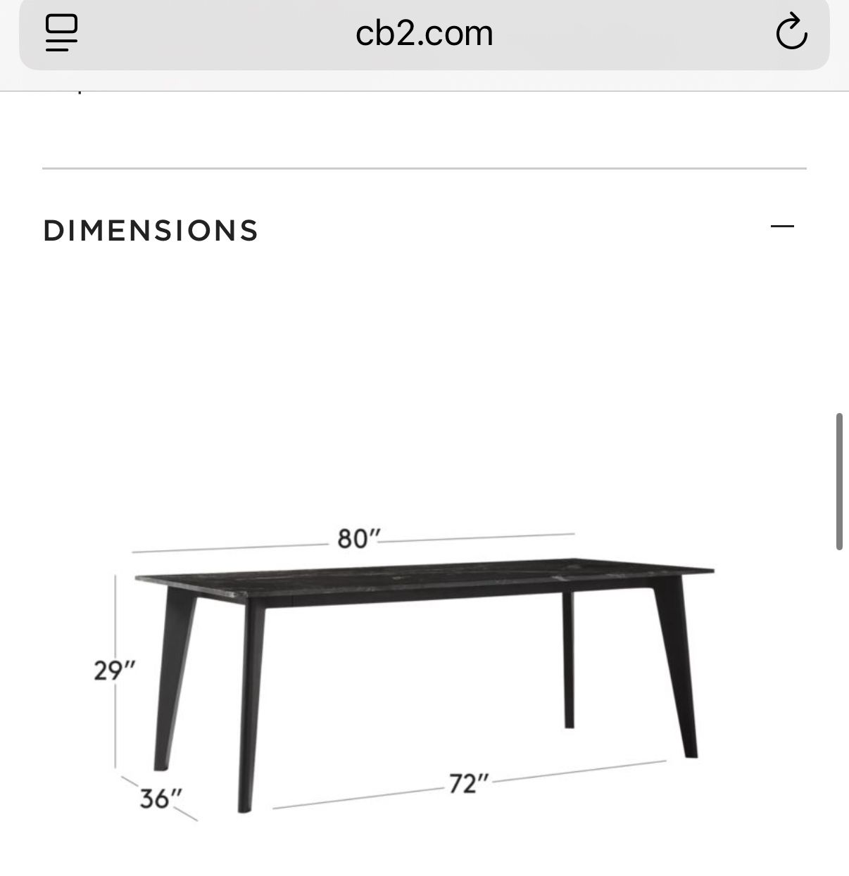 Harper Black Dining Table With Black Marble Top.