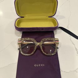 Gucci Retro Gold Glittery Sunglasses