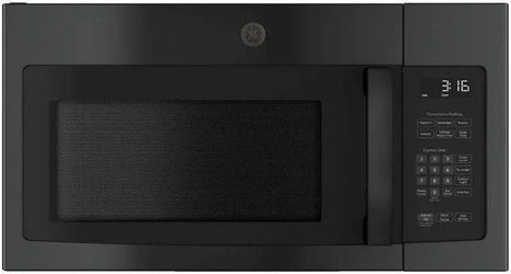 GE (1.6cu.ft.)1,000 watt in black over the range microwave oven.