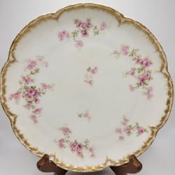 Vintage Single Haviland Salad Plate 7.5" Pink Wild Roses Schleiger 29-K