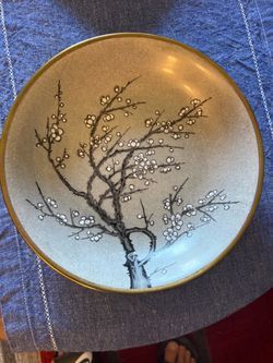 Decorative Bowl with Cherry Blossom Design