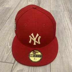 New York Yankees Red And Yellow 1999 World Series 59FIFTY 7 1/8 Fitted Hat Cap