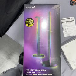 YEELIGHT RGBIC Light Bar, 16 Million Color Options, Dual Smart Light Bars, 3-Side Lighting w/Music Flow, App Control, Game Sync, 16" Height TV Backlig