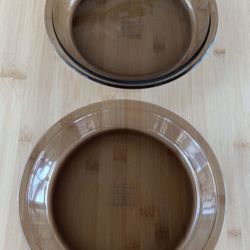 Vintage PYREX Amber Set Of 2 Pie Plates & A Casserole Dish ✨$28 For SET✨