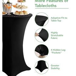 Cocktail High Top Table Covers - 32x43 Inch , 8 Pack