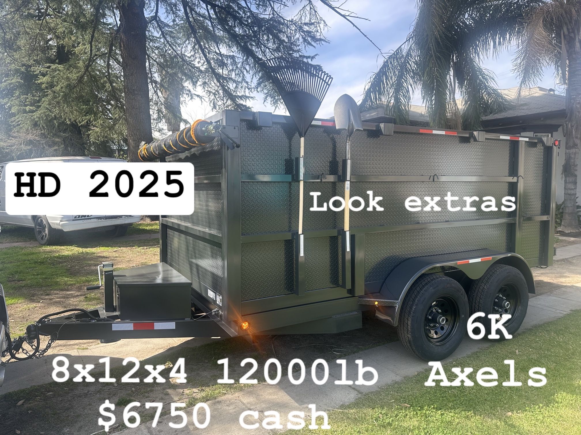 Dump Trailer 8x12x4 12000lb $6850 Now $6750 Cash Only