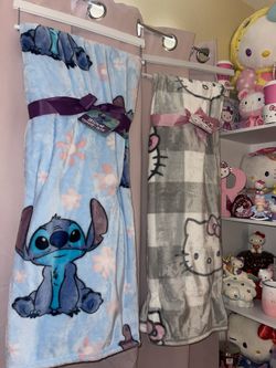 Hello Kitty And Stitch Blanket 🫶🏻🥰